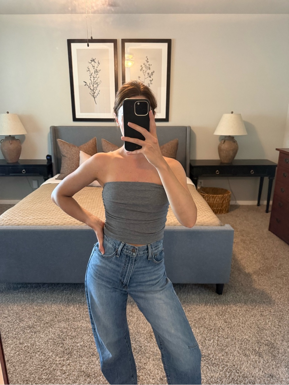 Strapless Gray Tube Top - Sleek Women’s Summer Top